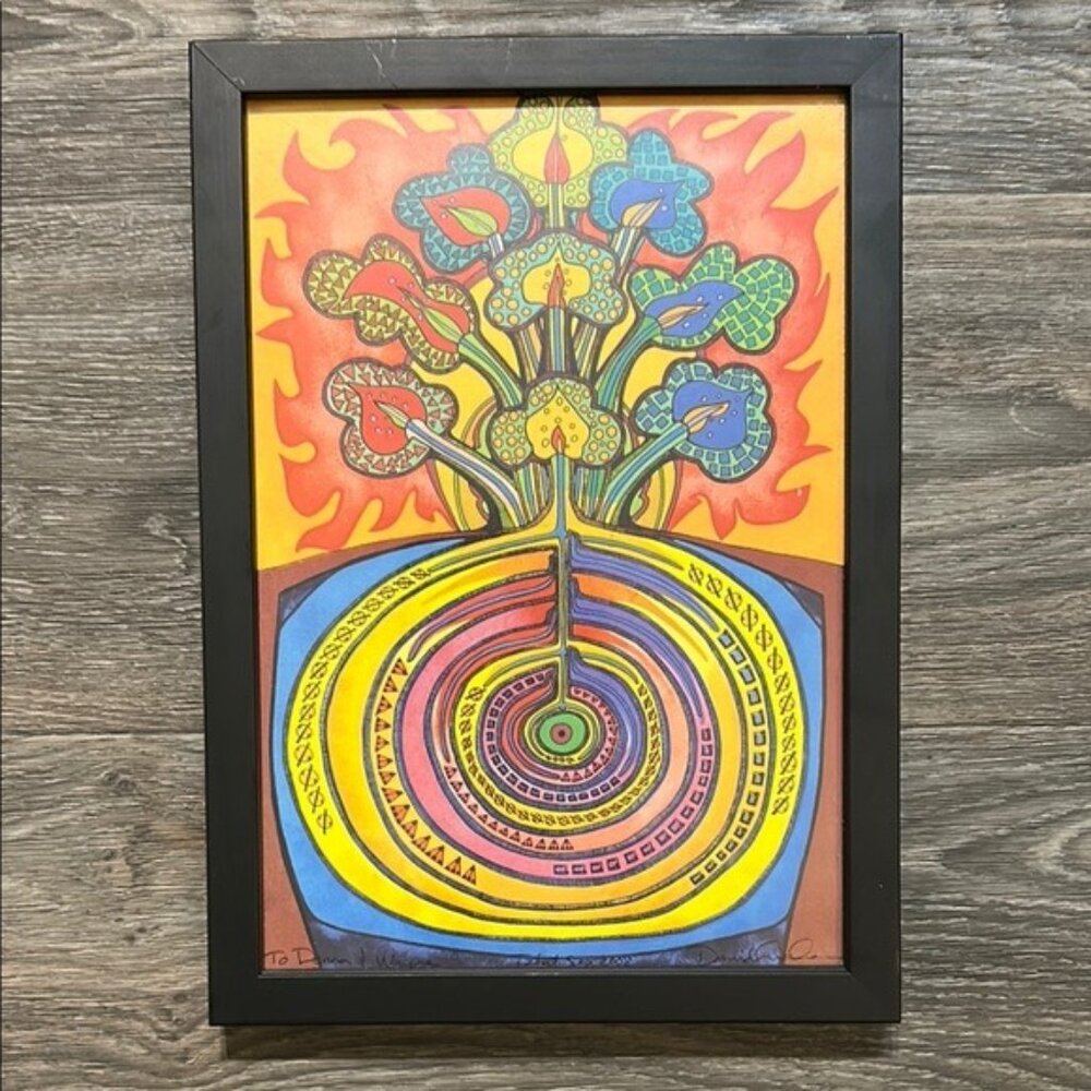Photosynthesis Tree of Life Psychedelic Signed Artwork 14 x 10 Kabbalah Colorful